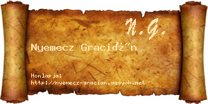 Nyemecz Gracián névjegykártya